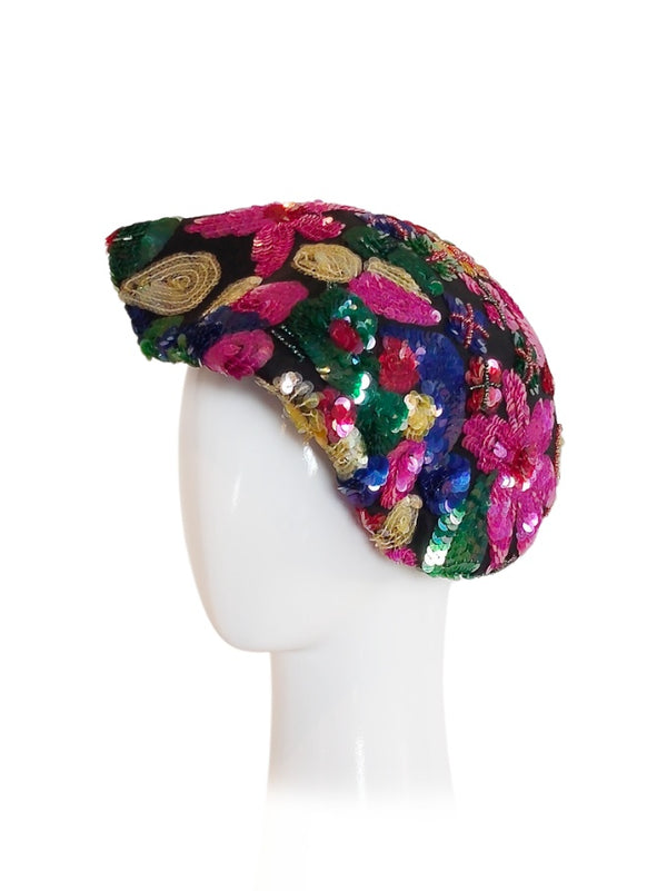 "Escada" Waved Capulette with Vintage Sequin & Beaded Escada Fabric